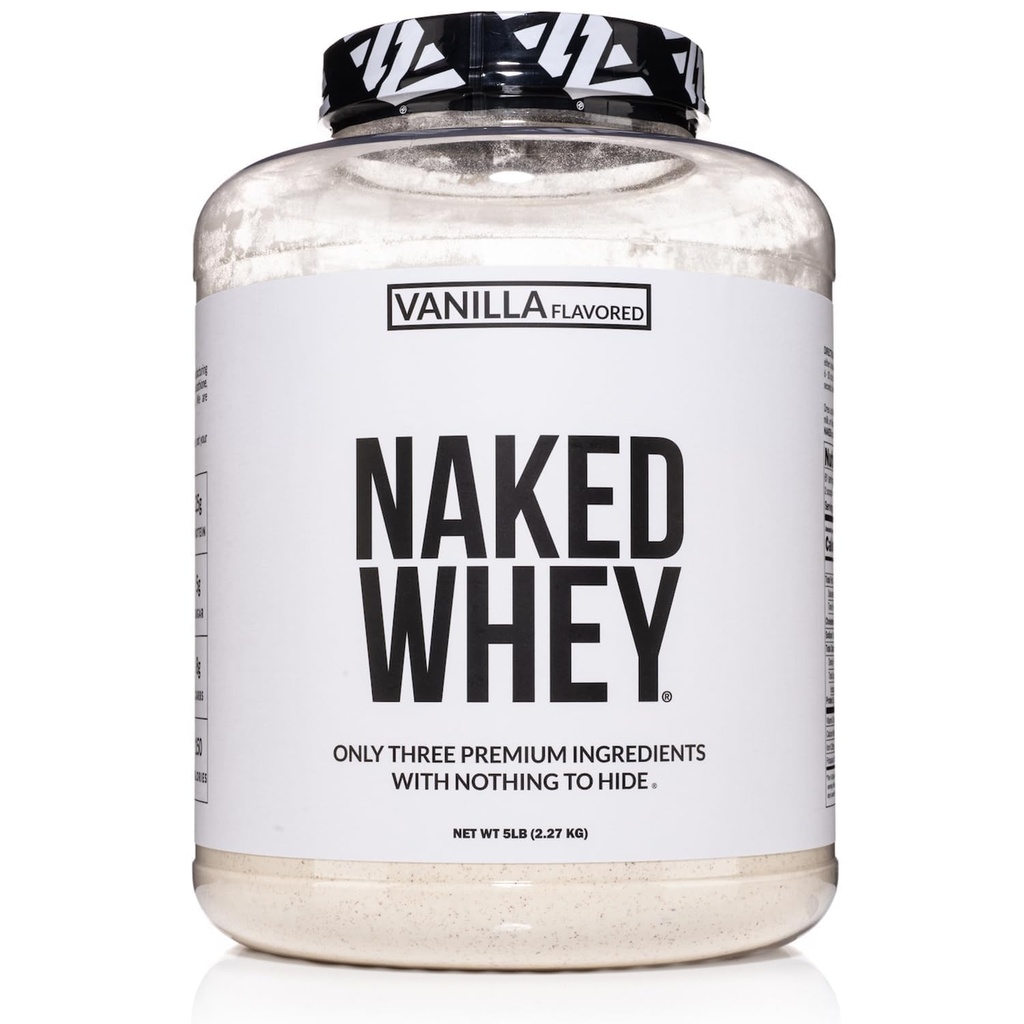 NAKED Vanilla Whey Pulbere de proteine - toate iarba naturala Fed Whey Pulbere de proteine, Aroma de vanilie, zahar organic de cocos, 5Lb vrac, OMG-free, Soy Free, Gluten Free - 61 Serviri