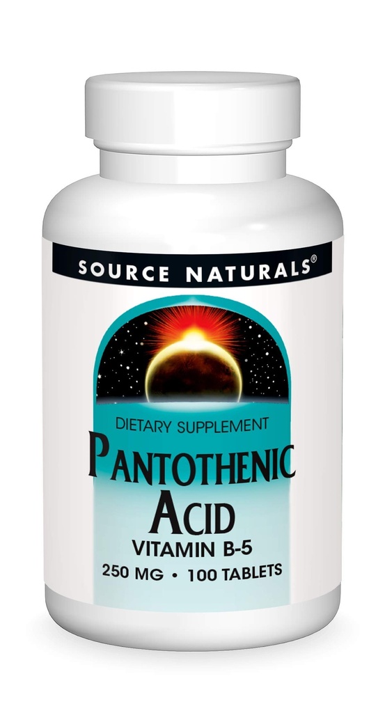 Sursa Naturals Acid pantotenic 250 mg Vitamina B-5 Supliment alimentar - 100 comprimate