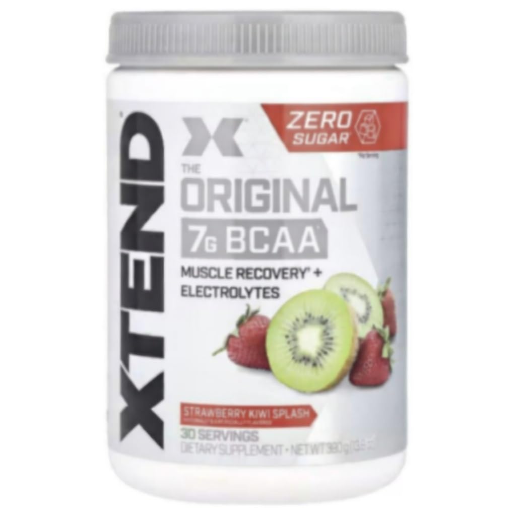 Scivation Xtend BCAA Powder, Ramking Chain Amino Acids, BCAAs, Strawberry Kiwi, 30 Servings