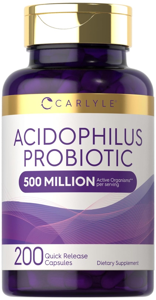 Capsule probiotice Carlyle Acidophilus pentru femei si barbati 500 Million 