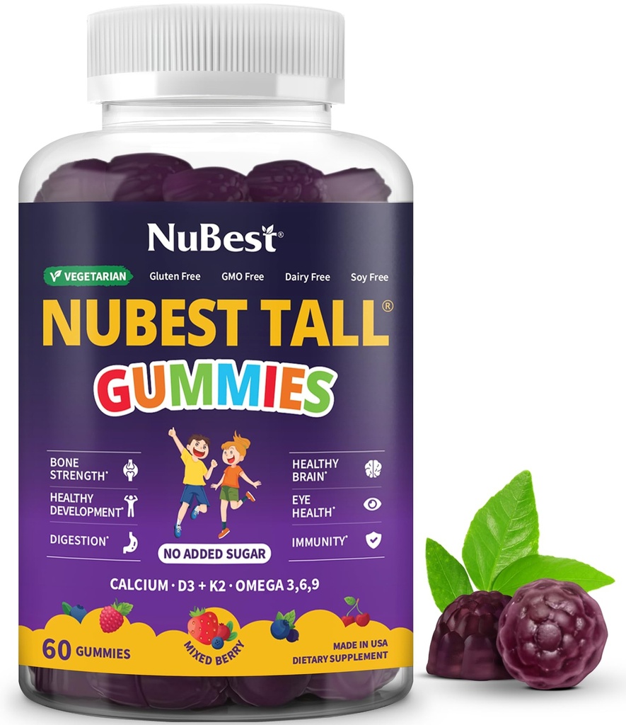 NuBest Tall Gummies for Kids Age 2+ & Teens  Morcovi cu vitamine, fără zahăr adăugat