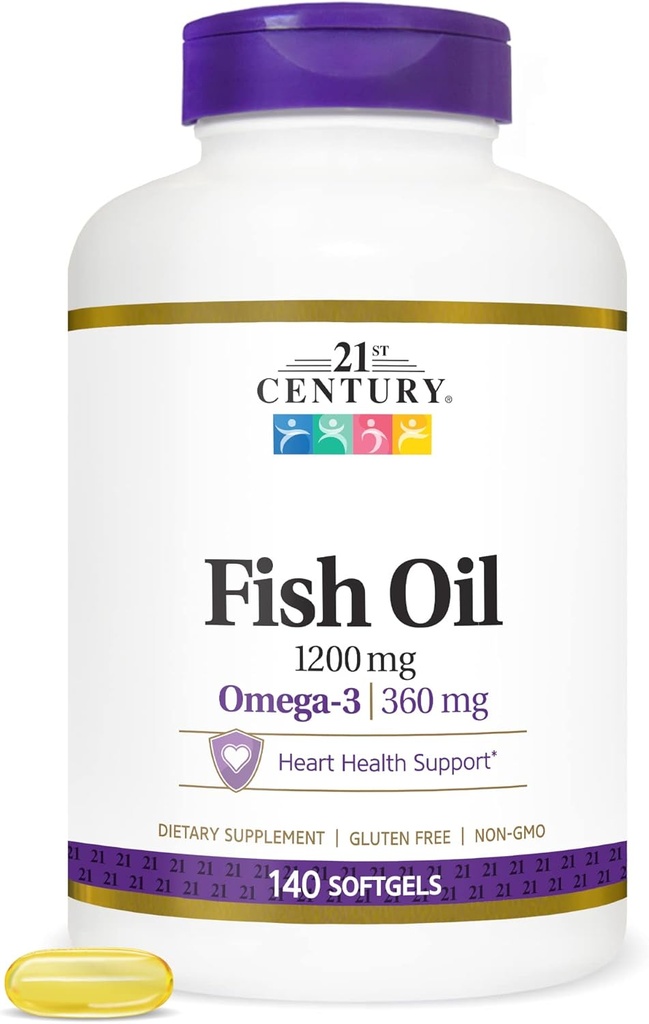21st Century Fish Oil 1200 mg Softgels, 140 Conte
