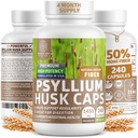 N1N Premium Psyllium Husk Capsule [Toate Natural,1450 MG] Powerful Soluble Fiber Supplement to Support Regularity and Digestive Health, 240 Caps