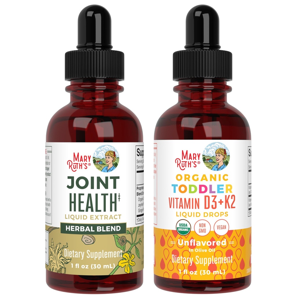 MaryRuth Organics Joint Health Lichid & Vitamina D3+K2 picături pentru copii mici 