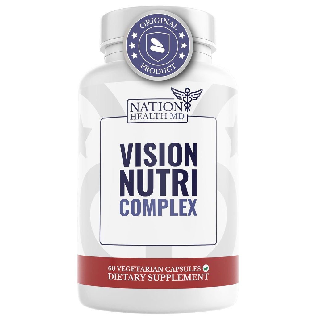 Vision Nutri Complex - Vitamine oculare cu luteină, afine - ochi și viziune Sănătate pentru bărbați și femei - 60 capsule