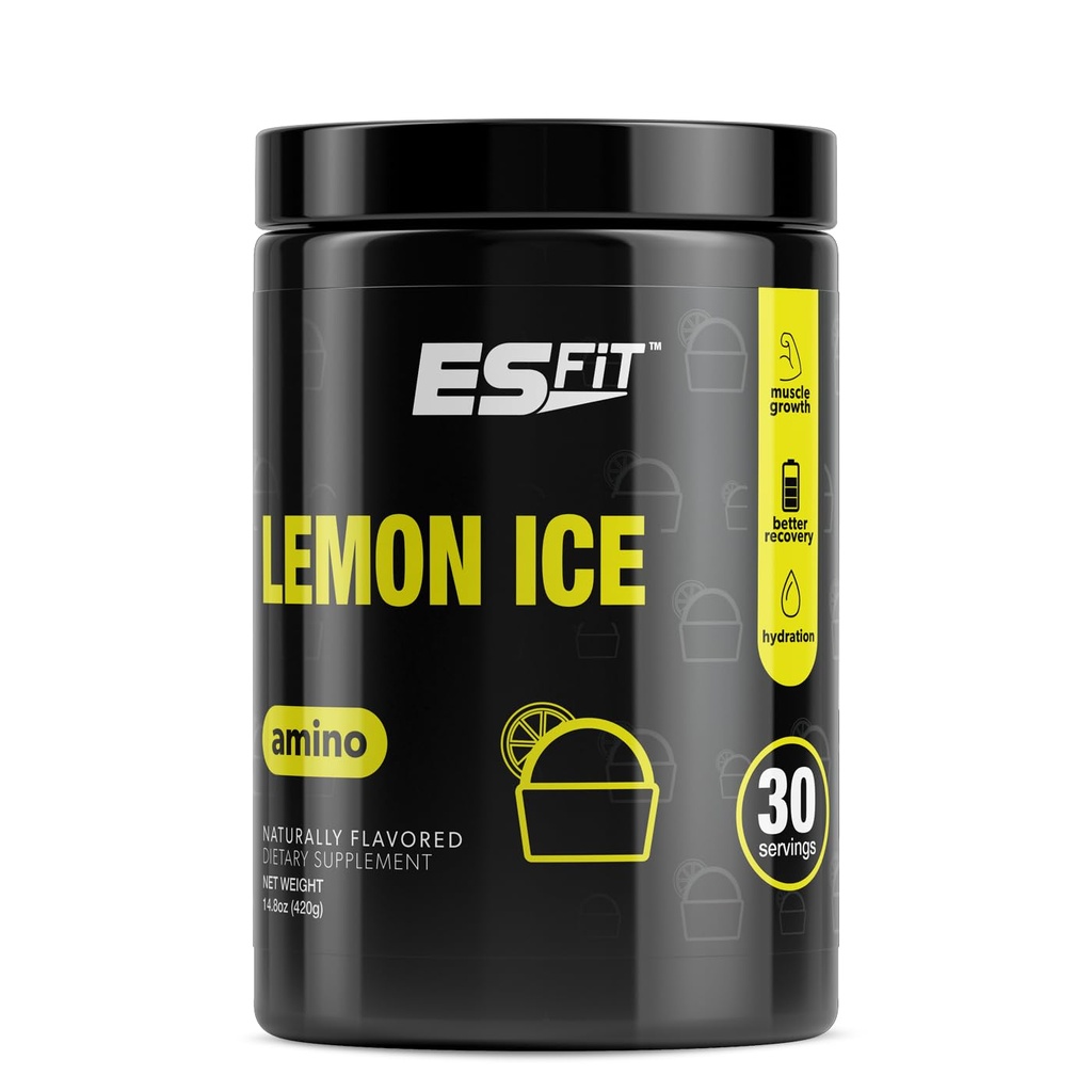 Amino Powder - Pre si Post Workout cu Electroliti - BCAA 2:1:1 Raport, Aminoacidi, Gust superior, Testat si Certified, Lemon Ice, 30 Serviri