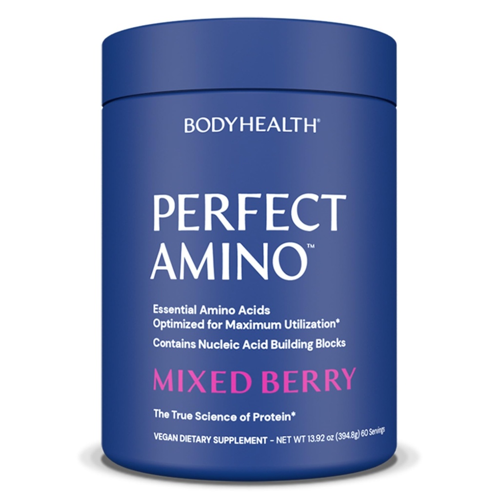 BodyHealth Perfect Amino Powder - BCAA și EAA pulbere pentru antrenament Pre și Post - Amino Acid Energy Drink pentru bărbați și femei pentru a sprijini Lean musculare și de recuperare - mixt Berry - 60 Serviri