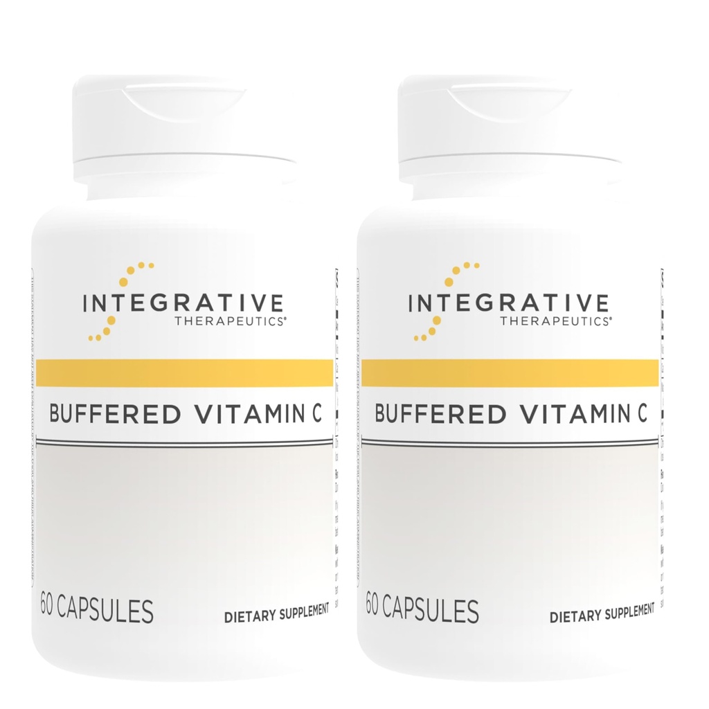 Terapologii integrate Vitamina Buffered C - Supliment de suport antioxidant pentru tesuturi sanatoase pielii si Connective* - Vegan & Gluten-Free - 60 capsule (2 ambalaj)