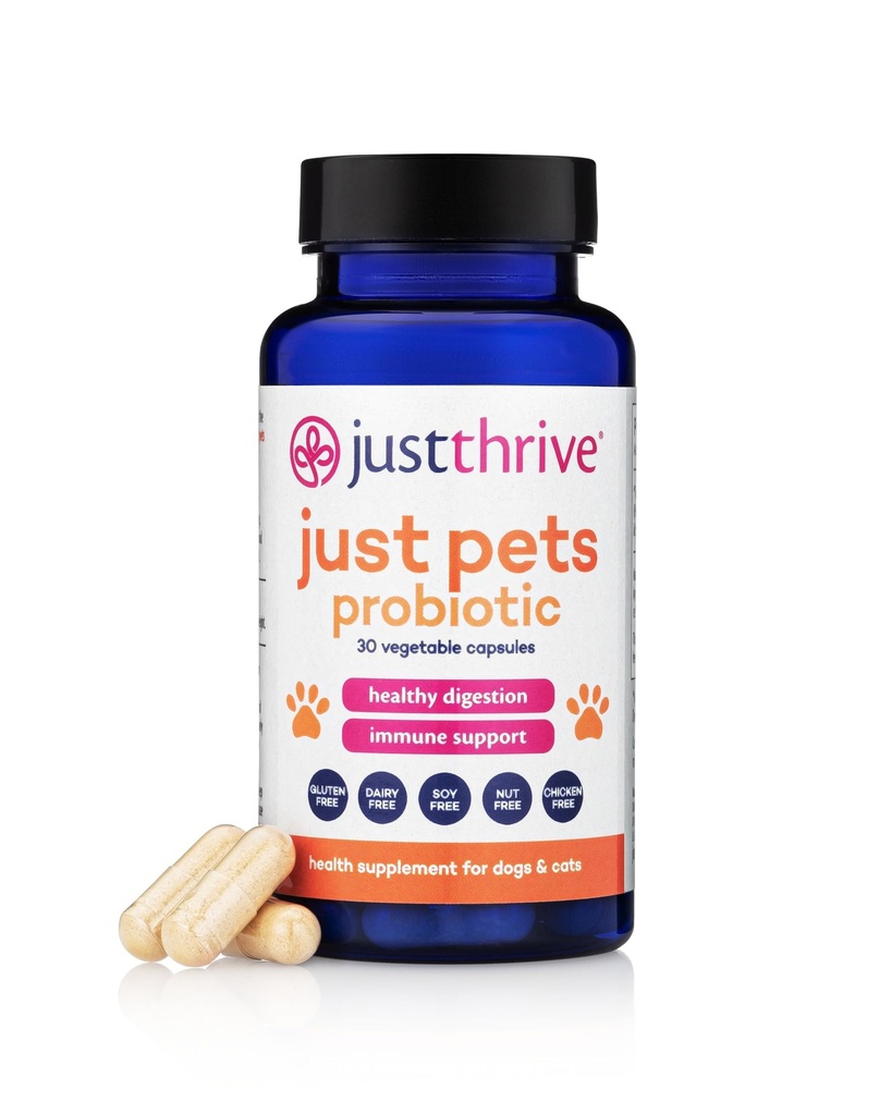 Doar Thrive Doar animale de companie Probiotice - Probiotice zilnice digestive pentru câini și pisici - 4 miliarde CFU Pet Probiotic, 30 capsule
