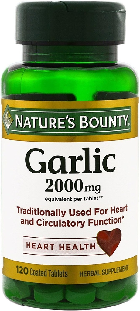 Nature's Bounty Usturoi, 2000mg, 120 comprimate filmate (Pachet de 2), 2 sticle fiecare de 120 comprimate