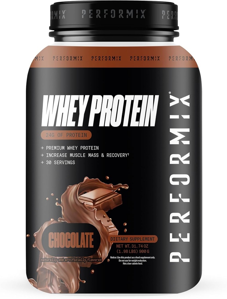 PERFORMIX - Blend de proteine izolate - 24g de proteine - 5.4g de BCAAs - 110 Calorii - Construcție musculară și de antrenament post-recuperare - 100% Whey Pulbere de proteine - 1.98 lbs - 30 Serviri - Ciocolată