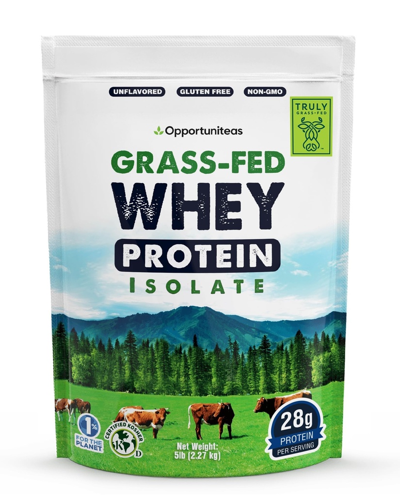 Opportuniteas Grass Fed Whey Izolat Pulbere de proteine - 28g nearomate Pulbere de proteine fără îndulcitori artificiali, Vaci Hormone-Free, Non OMG-uri - 5lb