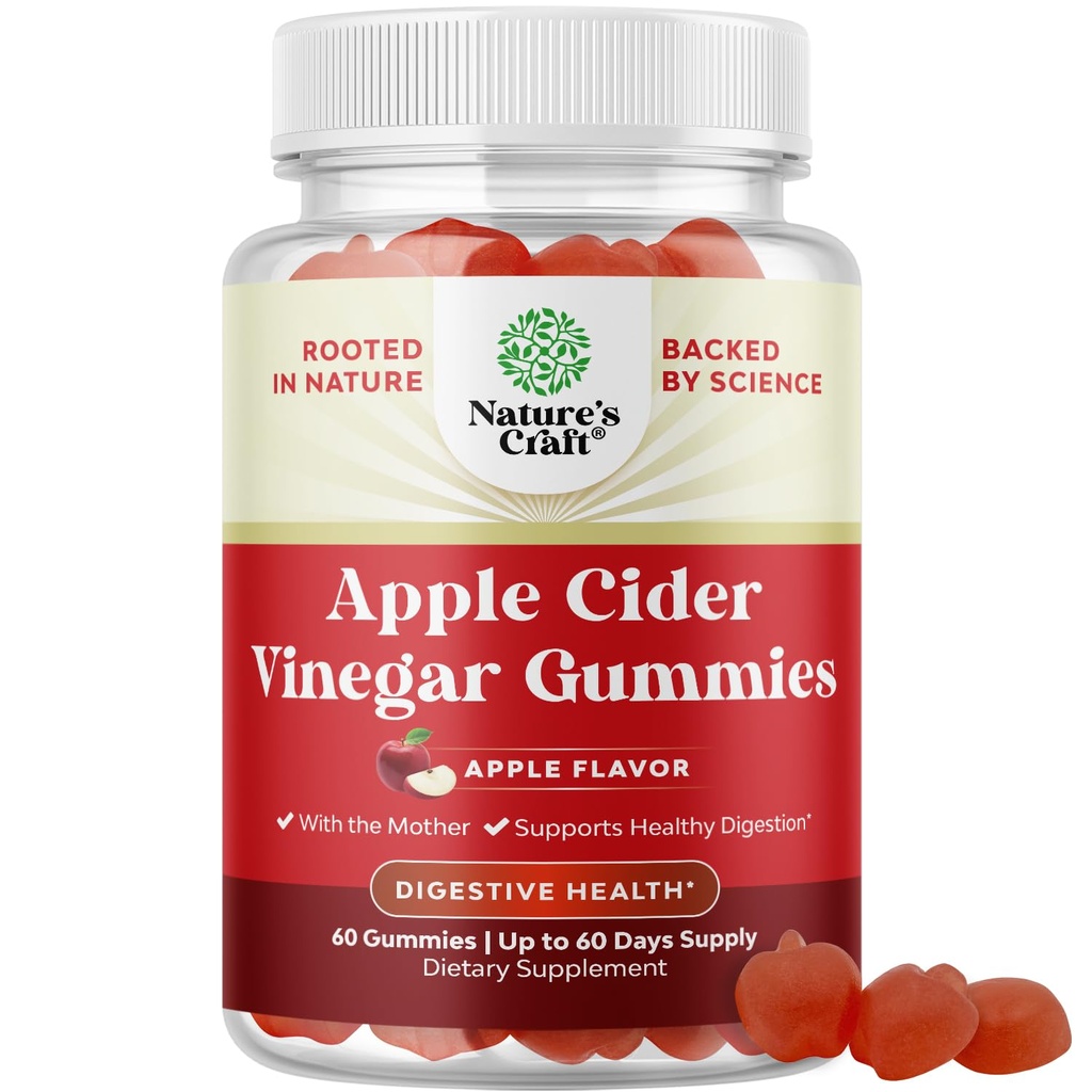 Cidru de mere Otet Gumries pentru pierderea in greutate - Curatenie si dezintoxicare Gume pentru sanatate, Blooting & Energy Support - ACV Chews cu vitamina B12, B6 & rodie pentru un metabolism mai bun - 60 Conte
