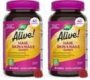 Calea naturii în viaţă! Par, Piele & unghii Gummies, Formula de frumusete avansata*, cu Biotin si Colagen, aroma de capsuni, 60 Gummies (Packaging May Vary) (Pachet de 2)