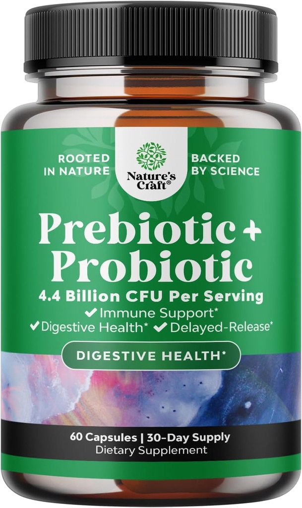 Prebiotice și probiotice Gut Health Supplement - Super Potent Digestive Health Capsule acidophilus Probiotice cu bărbaţi şi femei Probiotice şi Prebiotice pentru Colon Suport Digestive şi Imunitate
