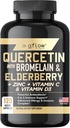 Querbetin cu Bromelain Zinc Vitamina C Vitamina D Elderberry - 120 Capsule Veggie, Non-GMO, Gluten-Free 