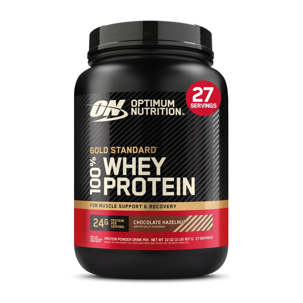 Optimum Nutriție aur standard 100% Whey Pulbere de proteine, ciocolată alune, 2 Pound (Packing May Vary)