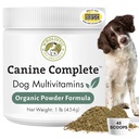 Wholistic Pet Organics Canine Complete - Dog Multivitamine Powder - 1 Lb - Daily Dog Vitamine și Suplimente pentru alimente de casă - Sistem imunitar, Piele, Haină & Sănătate generală - Rasă mică și mare