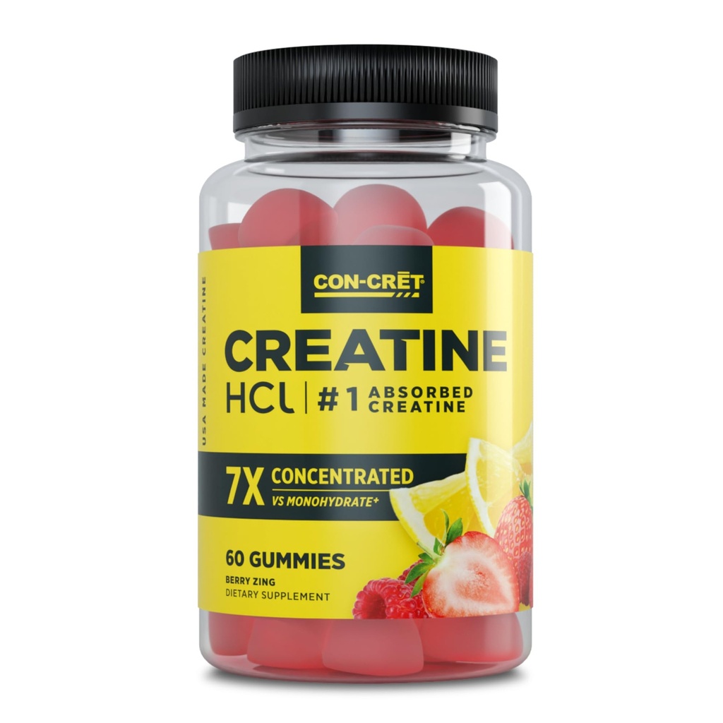 CON-CRET Creatin HCl Gummes pentru bărbaţi şi femei 