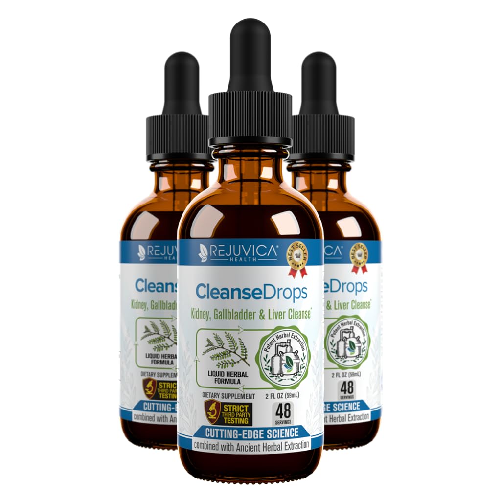 Cleanse Drops - Advanced Rinichi & Gallbladder Cleanse Supplement - Livrare lichid pentru o mai bună absorbţie - Chanca Piedra utilizate în pădurile tropicale amazoniene