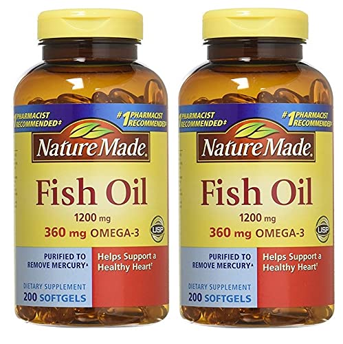 Natura făcut ulei de pește 1200mg cu Omega-3, 400 Softgels