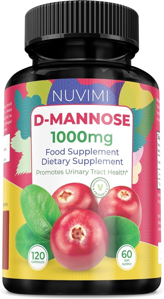 D Manose 120 capsule - 1000 mg per doză - Supliment alimentar ajută la promovarea sănătății tractului urinar - Natural Vegan UTI apărare