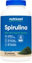 Nutricost Spirulina 3000 mg, 180 capsule pentru 30 Serviri - CCOF Certified Made with Organic Spirulina, Gluten Free, Vegetarian
