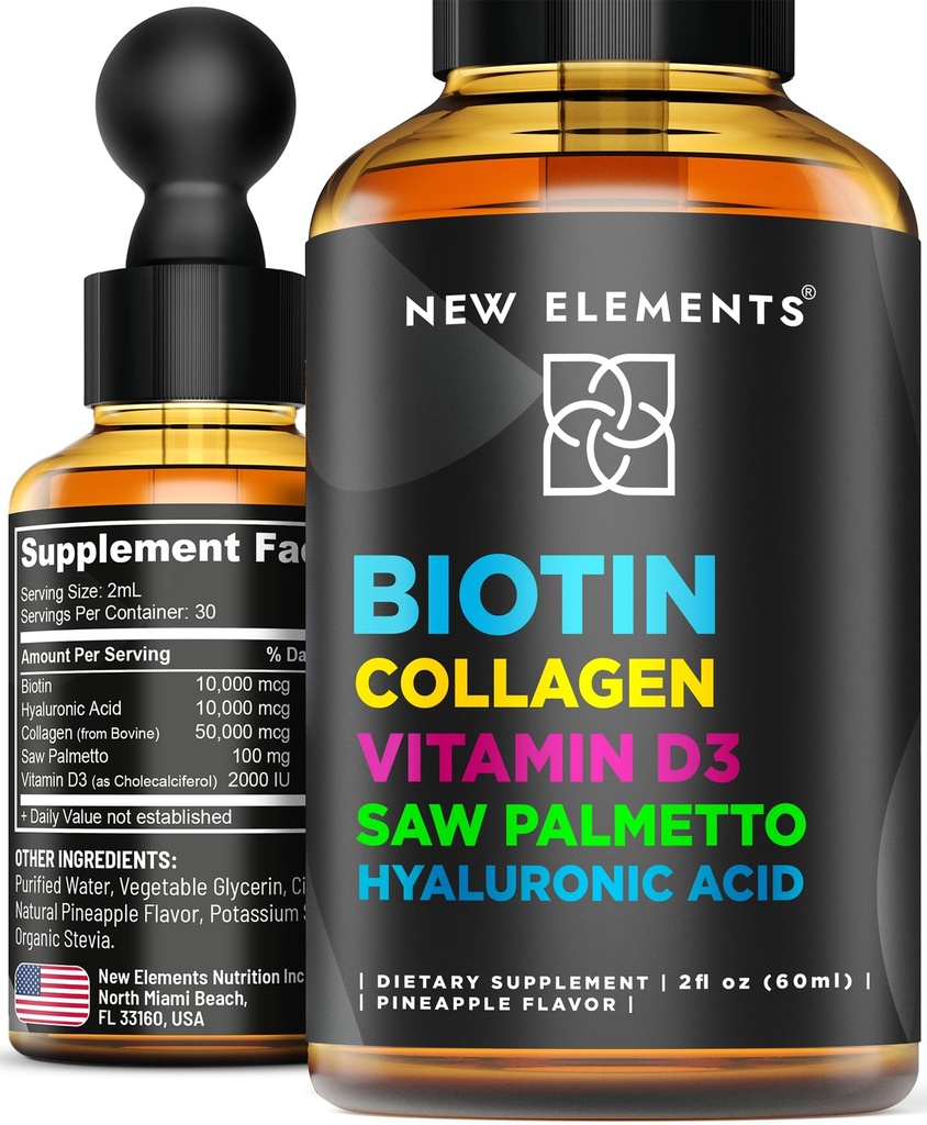 Biotina lichida pentru cresterea parului Femei si barbati 10000mcg 