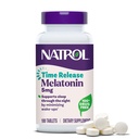 Natrol Melatonina 5 mg timp de eliberare, Supliment alimentar pentru a minimiza treziri, somn de noapte ajutor, 100 comprimate, până la 100 zile de aprovizionare