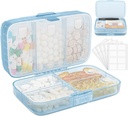 FYY Weekly Pill Organizator cu Labels,8 Compartiments Travel Daily Pilula Case rezistente la umiditate cutie mari pastile pentru a deține vitamine, ulei de pește, Suplimente, Bumbac și Bandaje-Blue