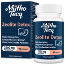 2300 MG Capsule de dezintoxicare Zeolite - Carcoal activat si argila bentonita, corp complet, ficat & Gut Cleanse, Clinoptilolit Zeolit (90 capsule)