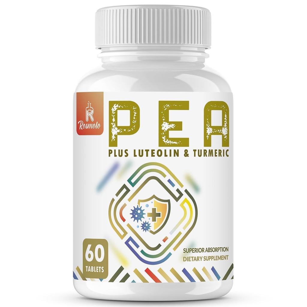 1500 MG Palmitoiletanolamidă cu luteolin 98% & Turmeric, absorbţie ridicată, Micronized Pea Supplement for Discomfort Management - SUA Made - 60 comprimate