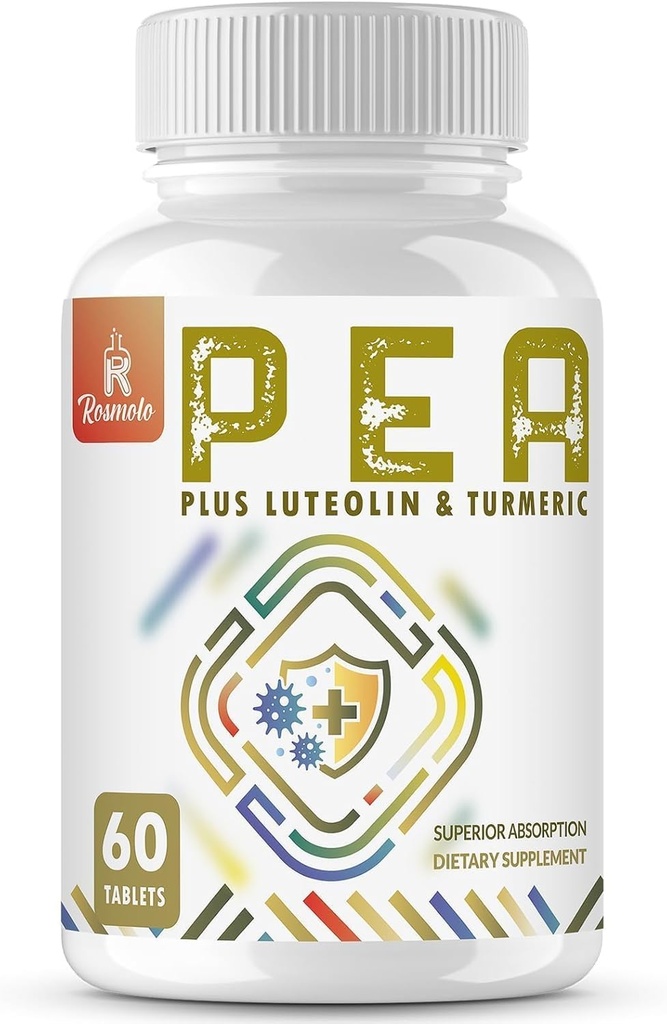 1500 MG Palmitoiletanolamidă cu luteolin 98% & Turmeric, absorbţie ridicată, Micronized Pea Supplement for Discomfort Management - SUA Made - 60 comprimate