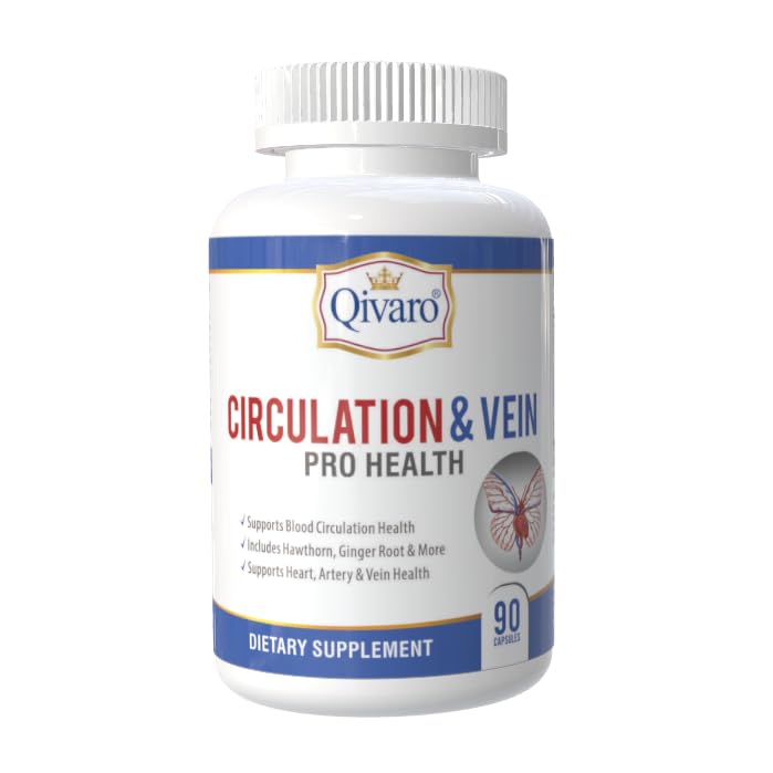 Circulație & Vein Pro Supliment - Conține Niacin, L-Arginina, Ginger, Cayenne Pepper, Hawthorn & Diosmin - 90 capsule