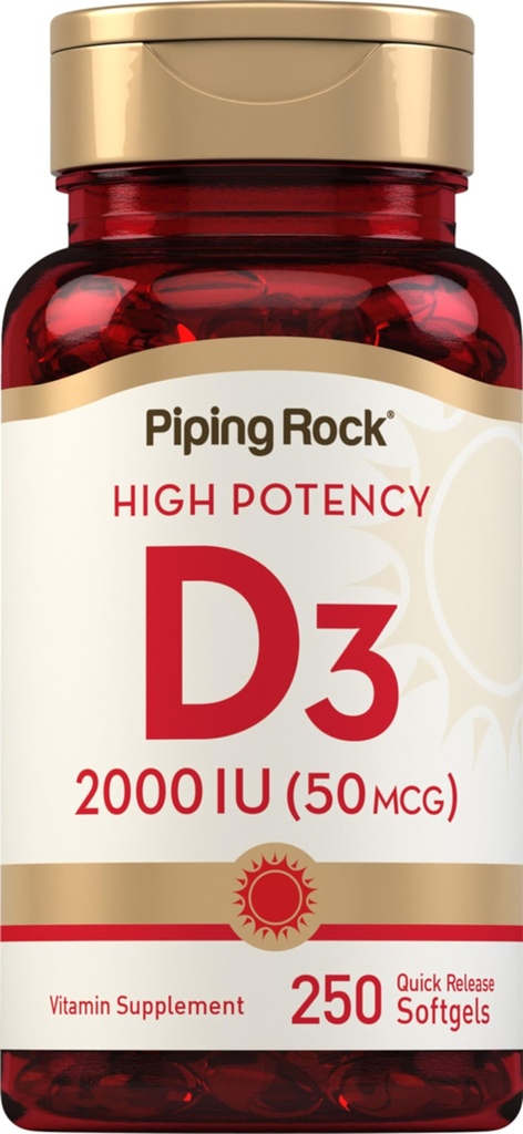 Piping Rock Vitamina D3 2000 UI 