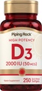 Piping Rock Vitamina D3 2000 UI 