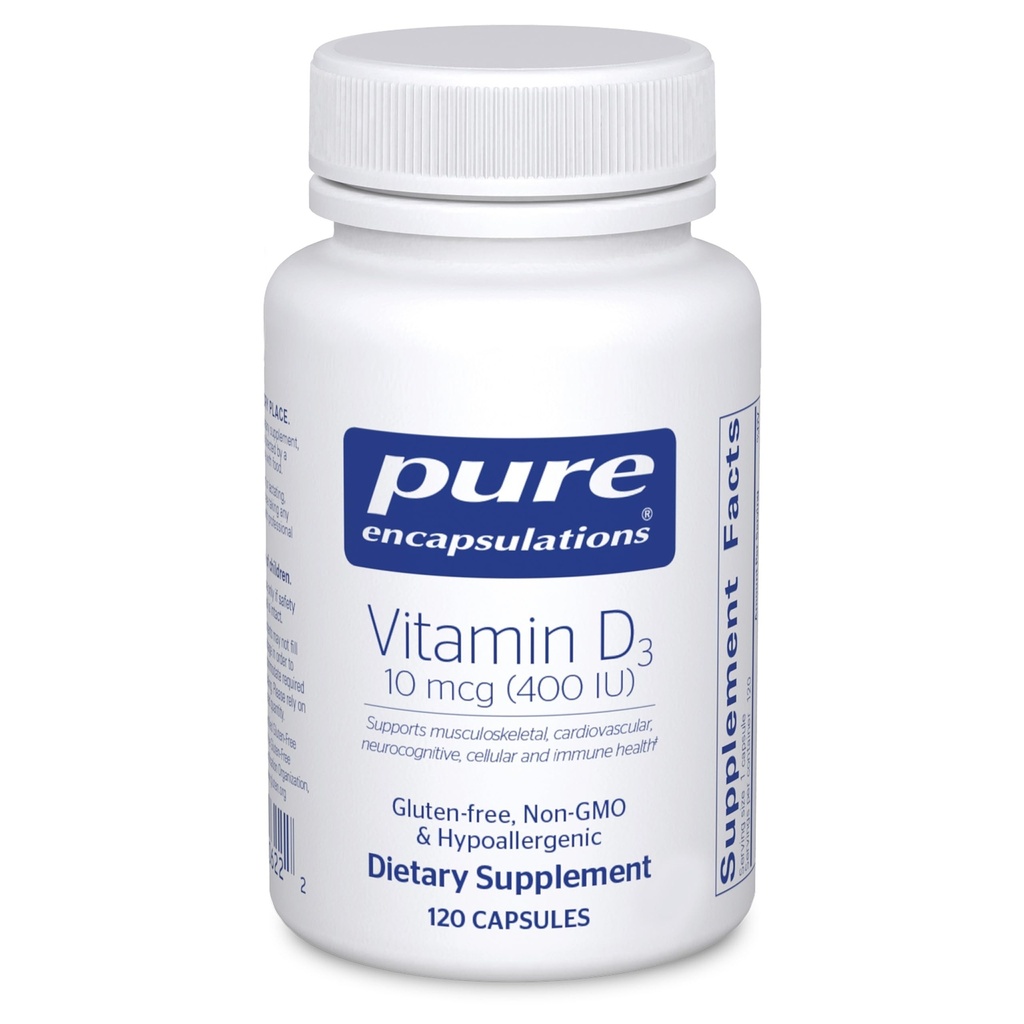 Pure Encapsulations Vitamina D3 10 mcg (400 UI) 