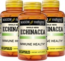 MASON NATURAL Echinacea, Booster Sistem imunitar, Suporturi Sănătate generală, Supliment vegetal, 60 Capsule (Pachet de 3)