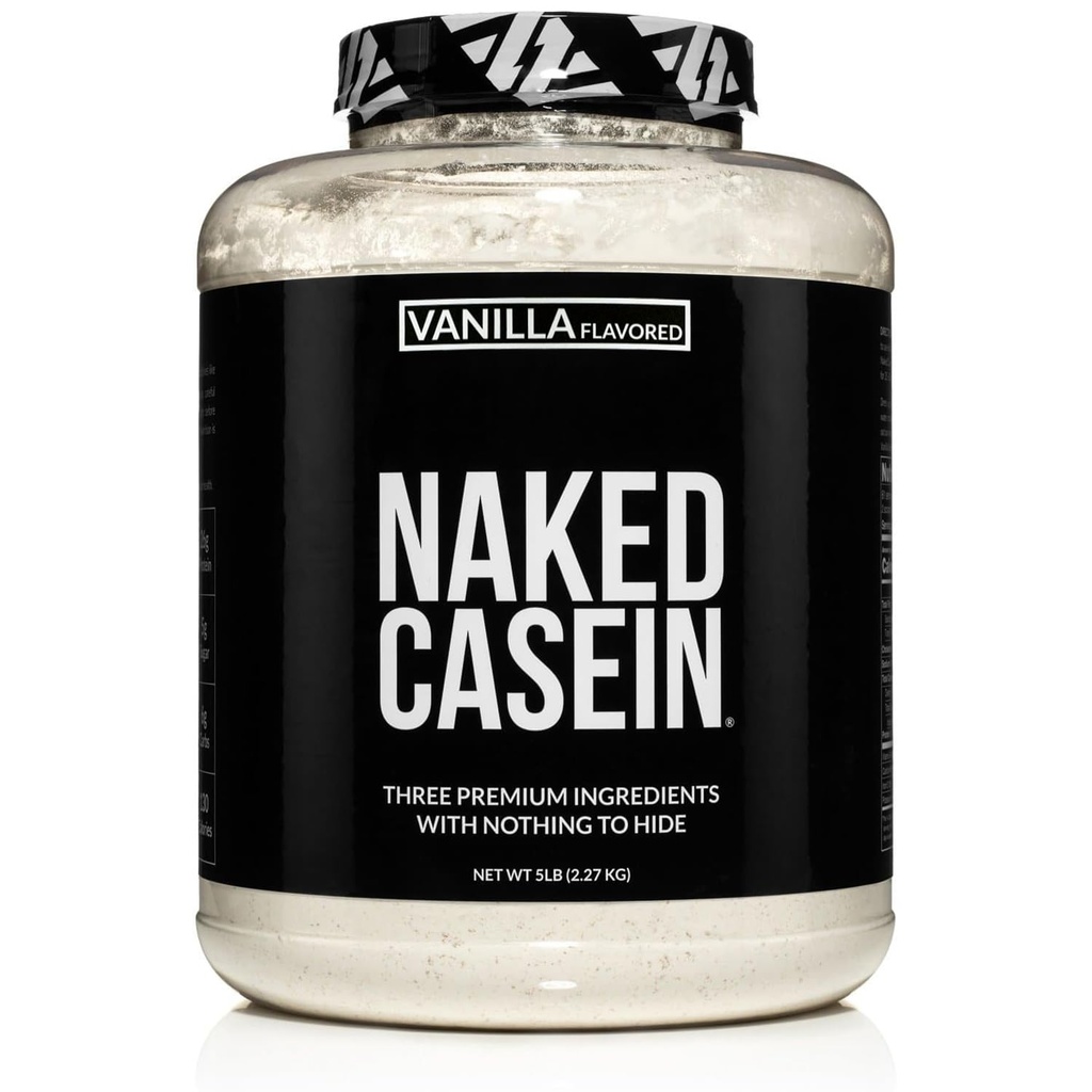 Cazeina NAKED - Vanilla Micellar Proteina cazeina - 5 Pound vrac, GMO-Free, Gluten-Free, Soy-Free, Conservativ-Free - Stimularea cresterii musculare - Îmbunătățește recuperarea - 61 Servings