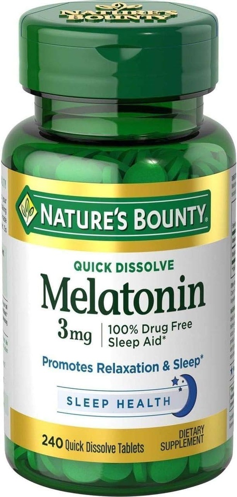 Melatonina bounty 3 mg comprimate 240 comprimate (Pachet de 4)