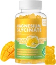 90 CT Magneziu Glycinate Gumries 1000mg - Zahăr supliment de potasiu fără magneziu cu vitamina D, B6, CoQ10 pentru suport calm Mood & Sleep - 90 Mango Ananas Gummies