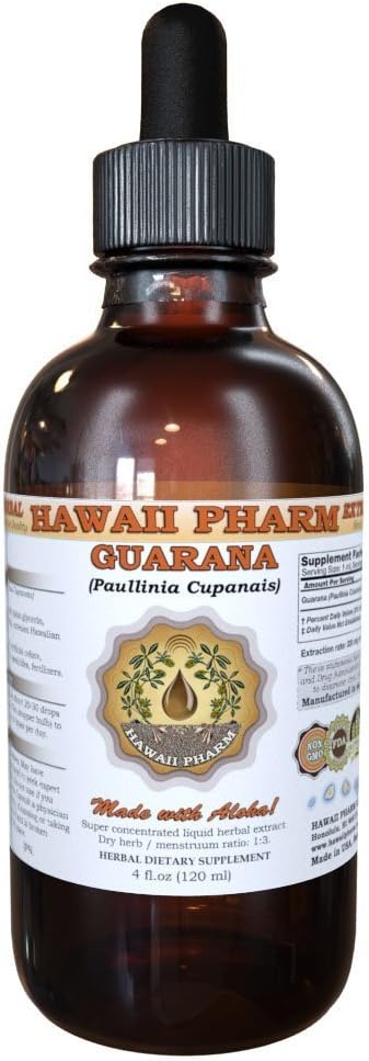 Guarana Extract lichid, Guarana (Paullinia Cupanais) Tinctură Supliment 4 oz