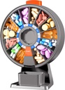 Zoksi Large Pill Organizator, Daily Pill Box pentru 7 sau 14 zile, Wall-Mountable Pilula Dispenser Hold pentru Medicina, Vitamina sau Suplimente, Weekly Pill Case cu Easy Press Button (Grey)