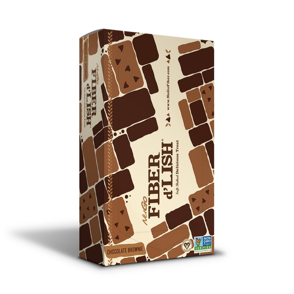 Nugo Fiber d'Lish Chocolate Brownie, 12g High Fiber, Vegan, 150 Calories, 16 Conte