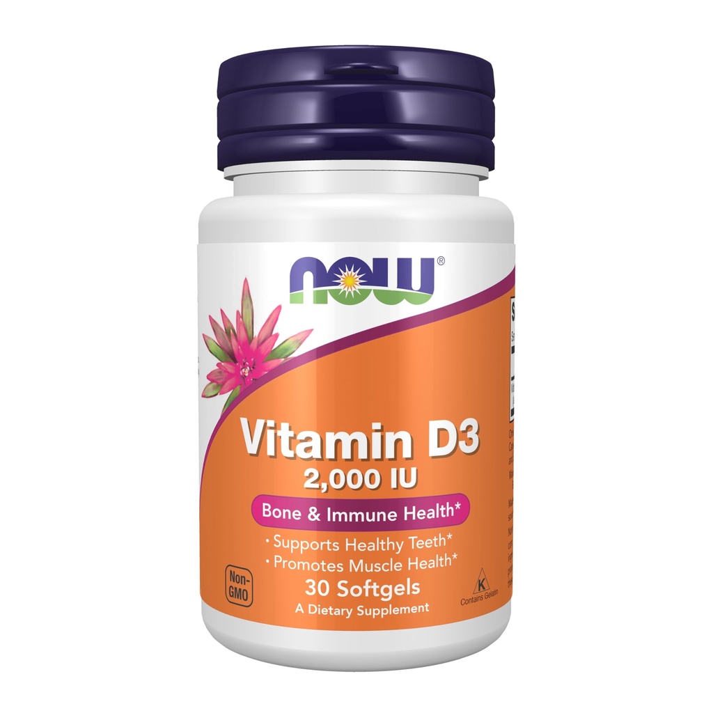 ACUM Alimente Suplimente, Vitamina D-3 2000 UI, potenţă ridicată, suport structural*, 30 Softgels