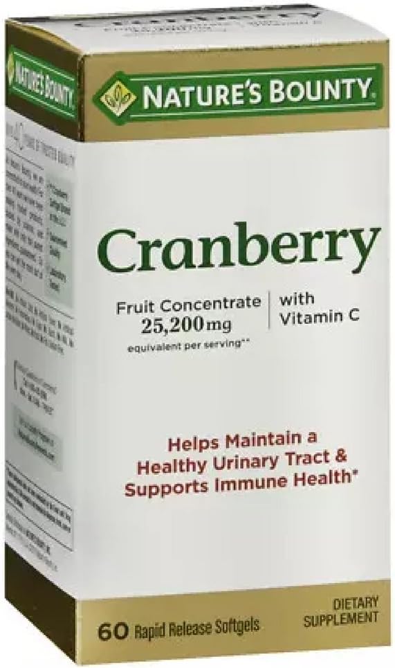Natura's Bounty Cranberry Dietary Supliment 60 Soft Gels (Pachet de 4)