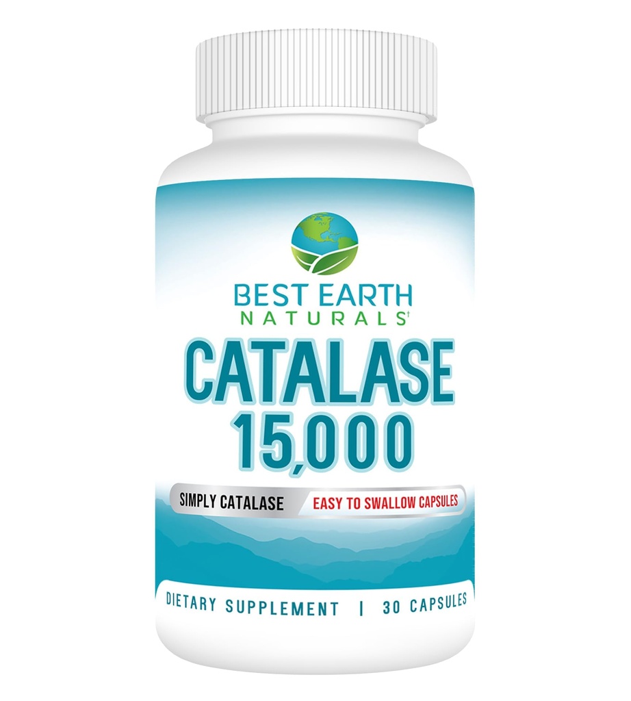 Cel mai bun Pamant Naturals Catalase Supliment 15.000 - Suplimente pentru parul puternic - 30 de zile de aprovizionare