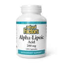 Factori naturali Acid alfa-lipoic 200 mg, suport antioxidant, 120 capsule