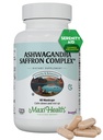 Ashwagandha Suplimente Complex cu Saffron 600mg Capsule Ashwagandha & 30mg Saffron Extract pentru Stres Relief, Mood & Calm 