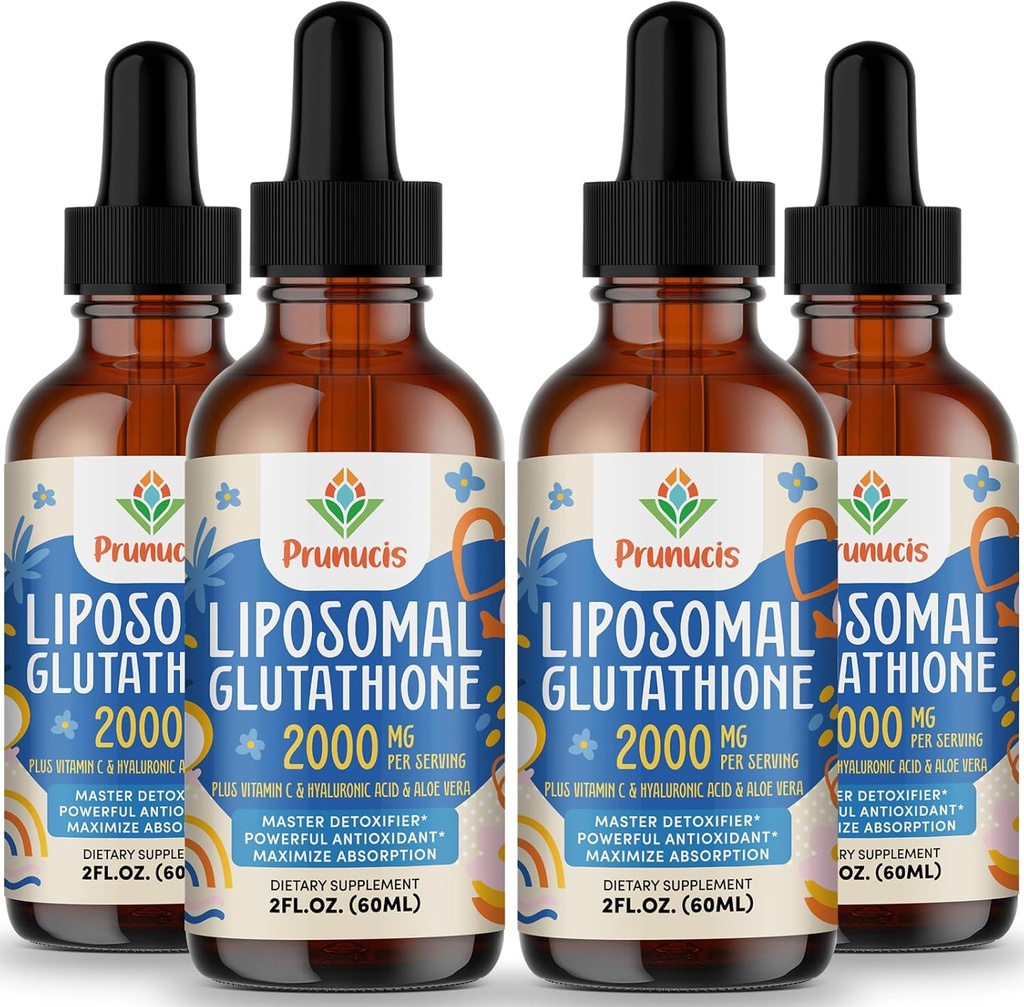 2000MG Liposomal Glutatione Liquid, 98% Absorbţie, Active Form L-Glutation Supliment, Vegan prietenos, puternic antioxidant Complex pentru sistemul imunitar, Aging Defense, Detox,8 FL.OZ